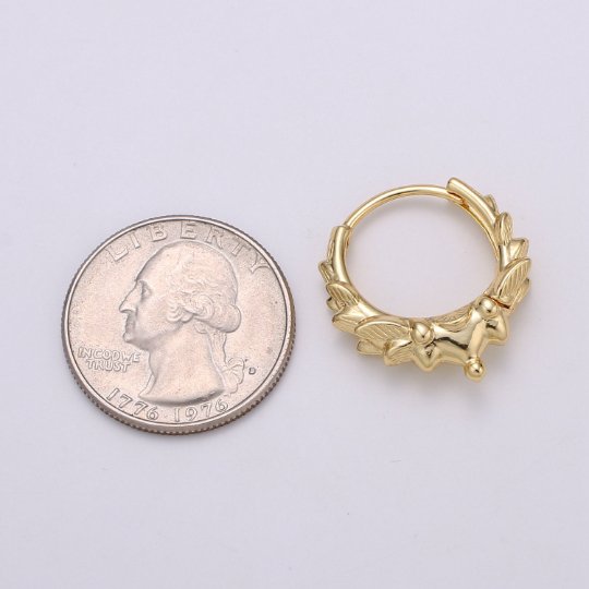 Spike hoop, 14k Gold Filled spike hoops, Small hoops earrings, Tiny hoops, Hoop earrings, Dainty hoops, Huggie hoops, Minimalist earrings Q-325 - DLUXCA