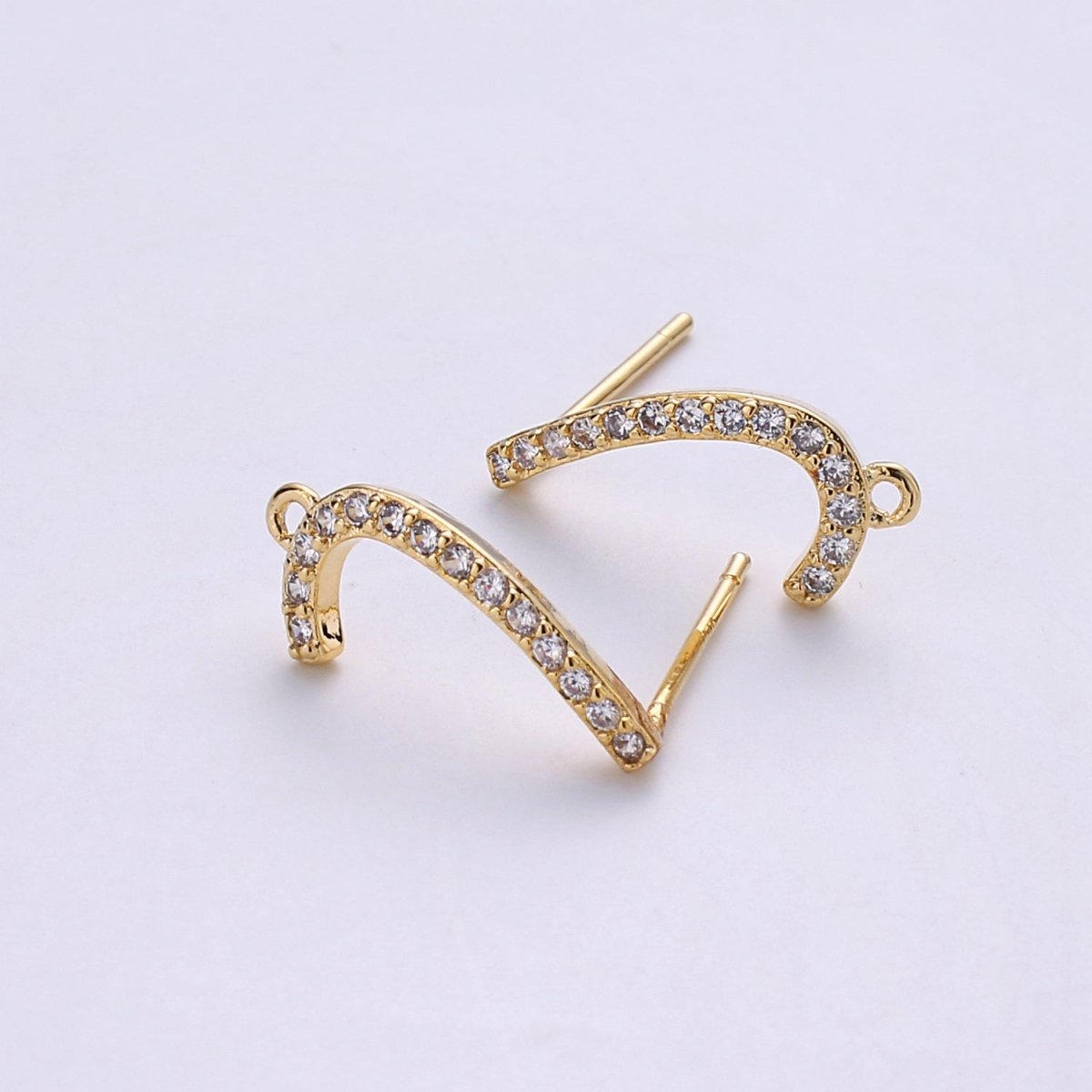 Spiral Gold Filled Stud Earring for DIY Earring Supplies K-409 - DLUXCA