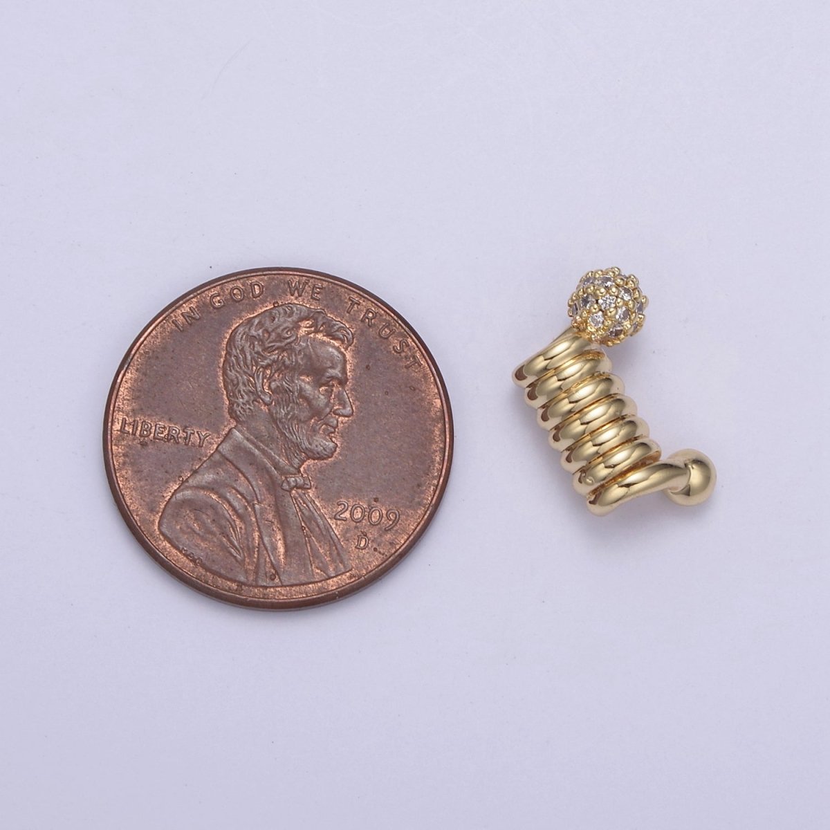 Spiral Tube Bead, Pave Round Spiral 14k Gold Filled Slider CZ Micro Pave Spiral Tube Spacer, DIY, Jewelry Making B-458 B-459 - DLUXCA