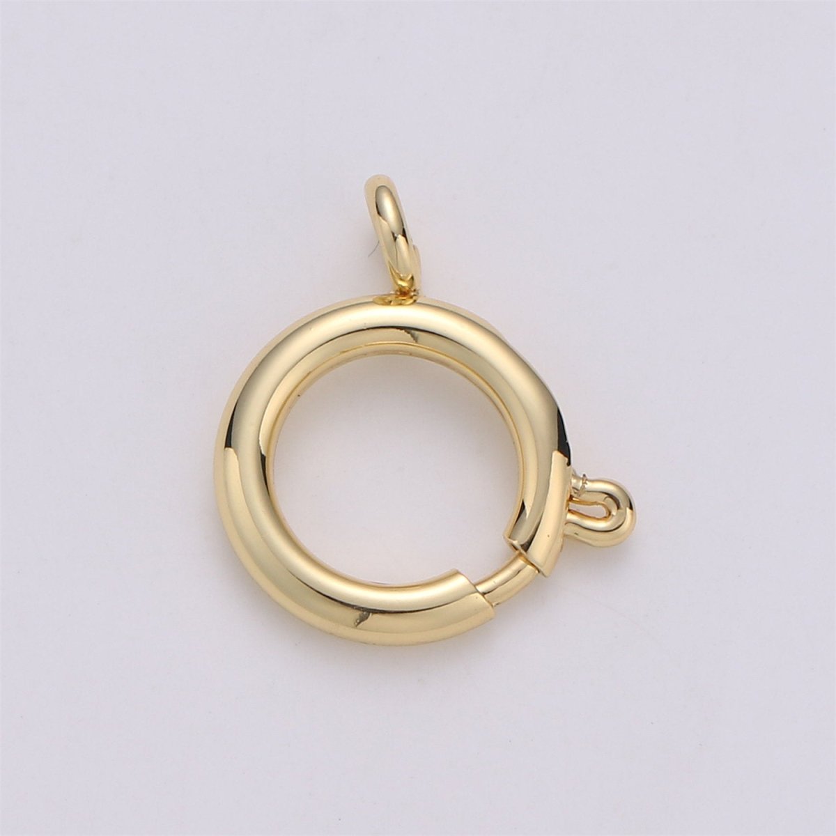 Spring Ring Clasp with Loops, Gold Spring Clasp, Gold Trigger Clasp, Large Spring Ring, Jewelry Findings, Components K-384 K-572 - K-574 - DLUXCA