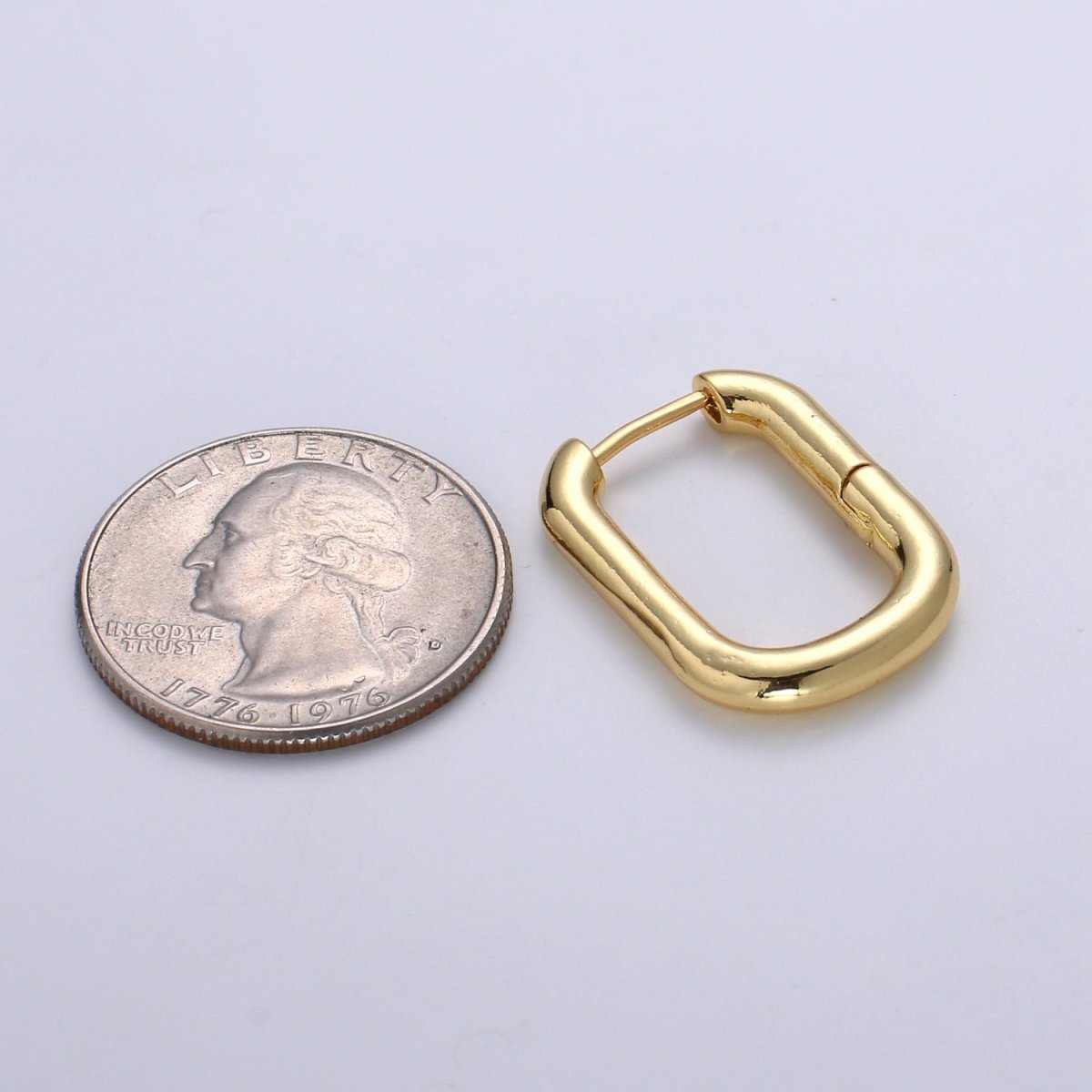 Square Hoop Earrings, U-Shape Gold Hoops, 14k Gold Filled Huggie Earrings, Geometric Huggies, Oval Hoop earrings, Mini hoops Q-087 P-037 - DLUXCA