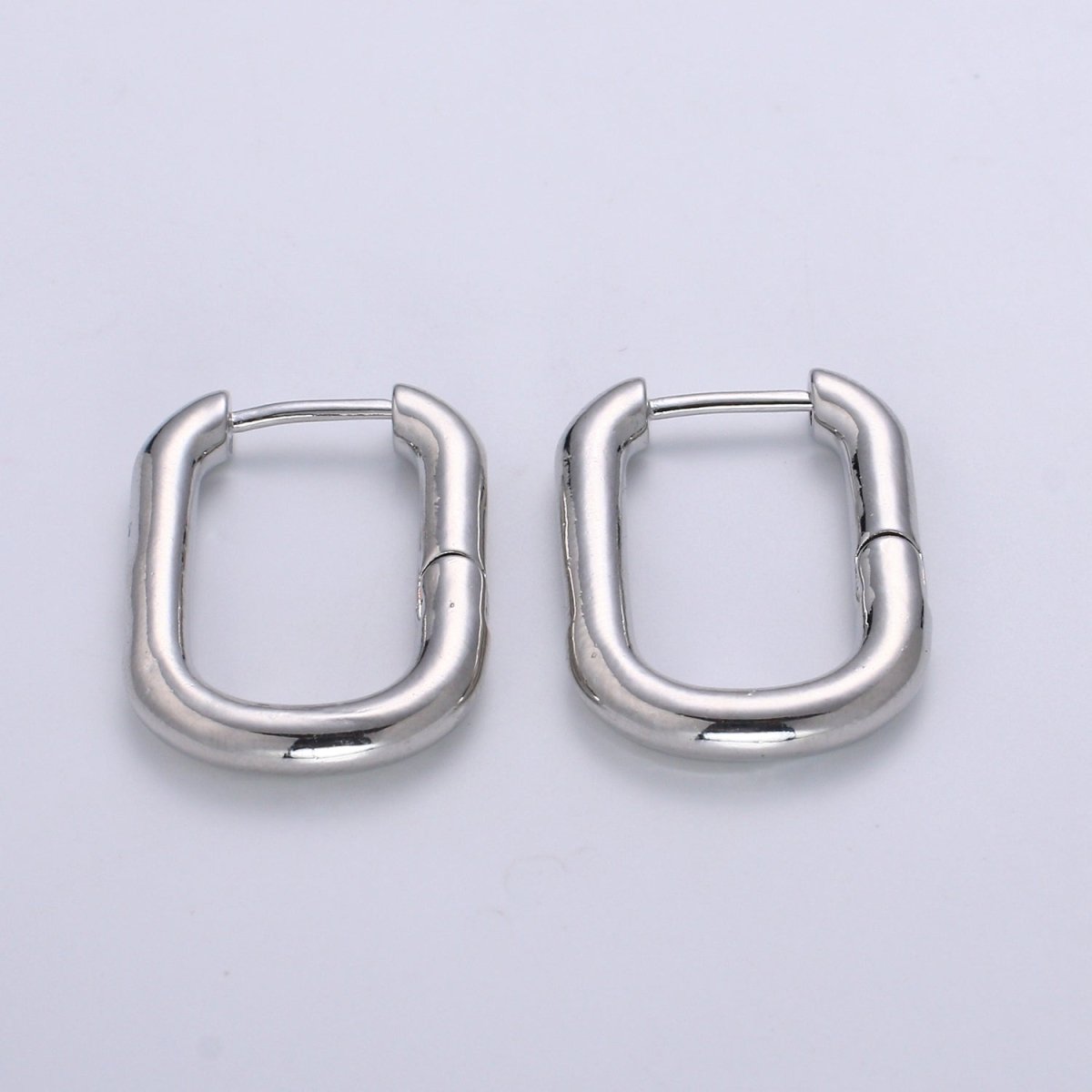 Square Hoop Earrings, U-Shape Gold Hoops, 14k Gold Filled Huggie Earrings, Geometric Huggies, Oval Hoop earrings, Mini hoops Q-087 P-037 - DLUXCA