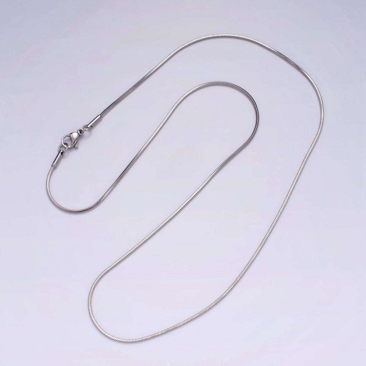 Stainless Steel 1.2mm Dainty Cocoon Omega 20 Inch Layering Chain Necklace | WA-2268 Clearance Pricing - DLUXCA