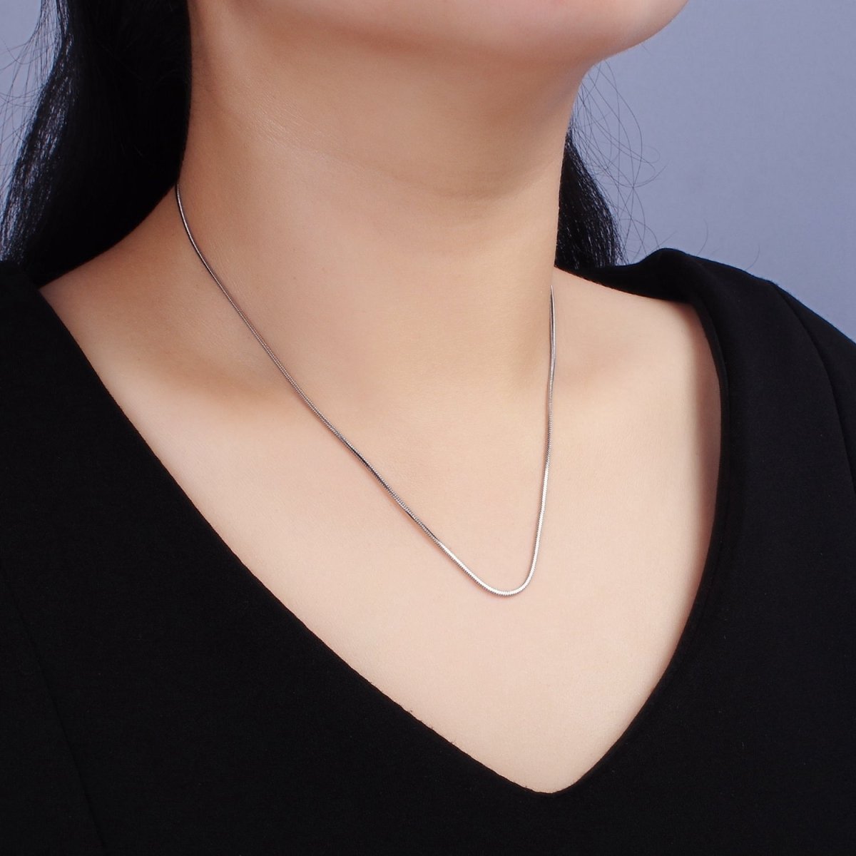 Stainless Steel 1.2mm Dainty Snake 18 Inch Layering Chain Necklace | WA-2267 Clearance Pricing - DLUXCA