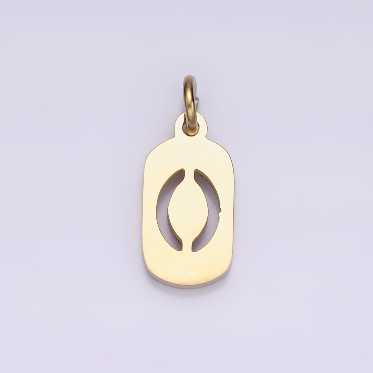 Stainless Steel 13.5mm Number 0-9 Open Script Mini Tag Add-On Gold Charm P-591~P-600 - DLUXCA