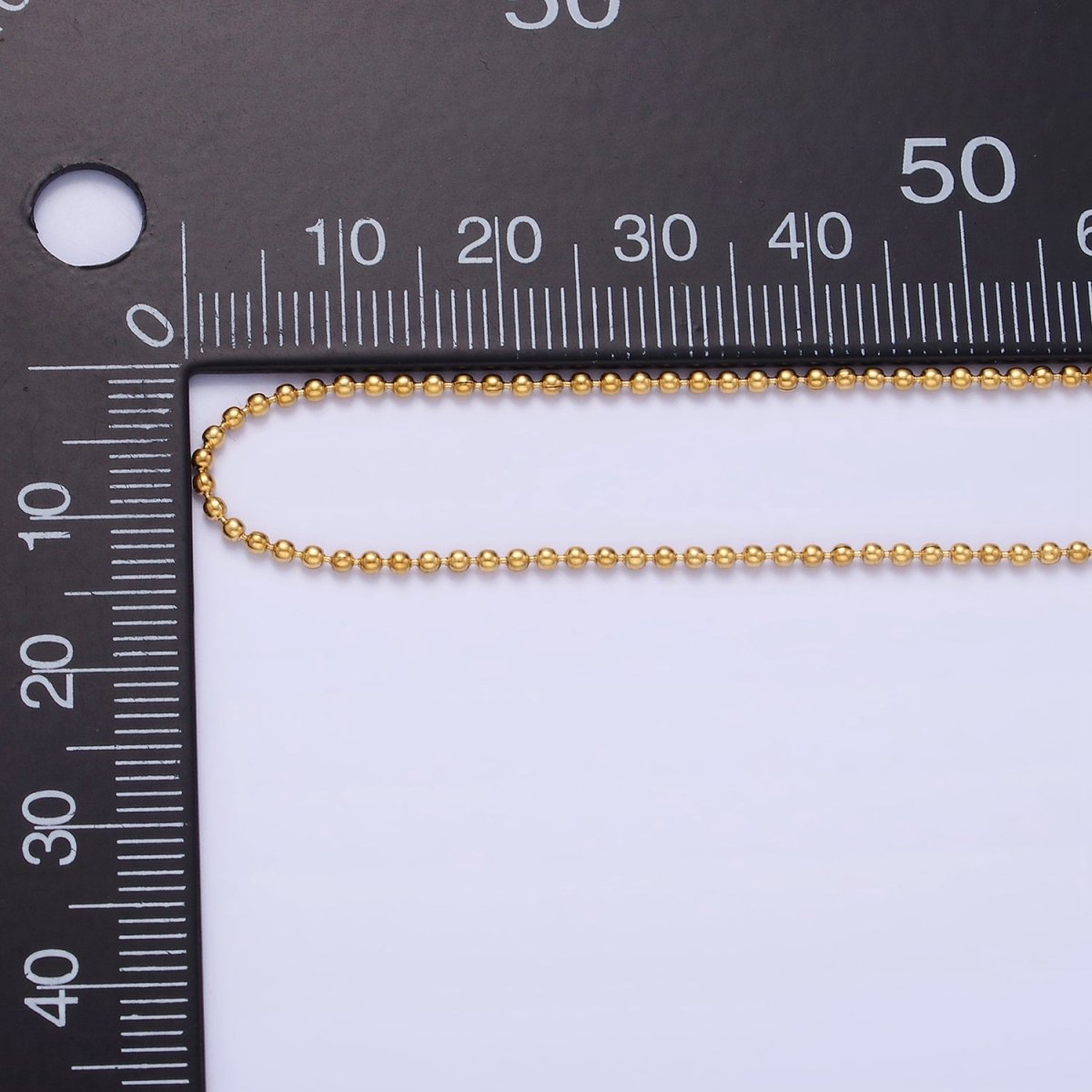 Stainless Steel 1.3mm Bead Chain 18 Inch Necklace w. Extender in Gold & Silver | WA-2480 WA-2481 - DLUXCA