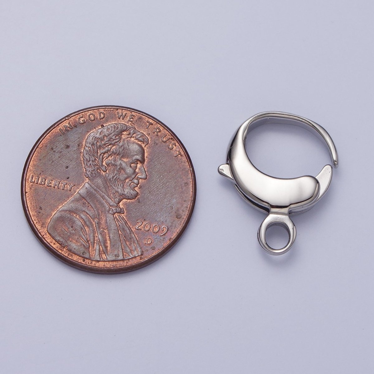 Stainless Steel 13x16mm Rounded Oval Lobster Clasps Silver Jewelry-Making Closure Supply | Z-313 - DLUXCA