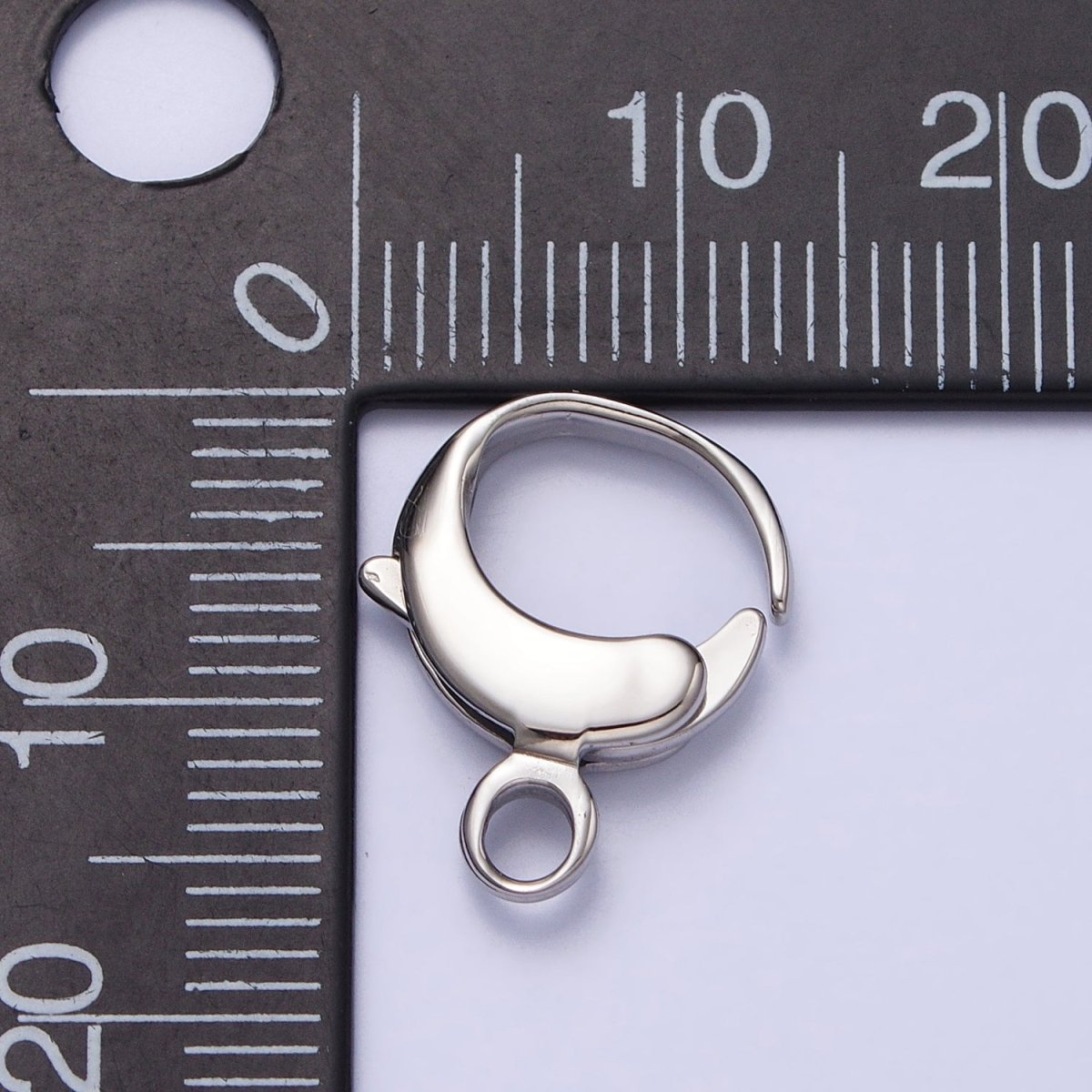 Stainless Steel 13x16mm Rounded Oval Lobster Clasps Silver Jewelry-Making Closure Supply | Z-313 - DLUXCA