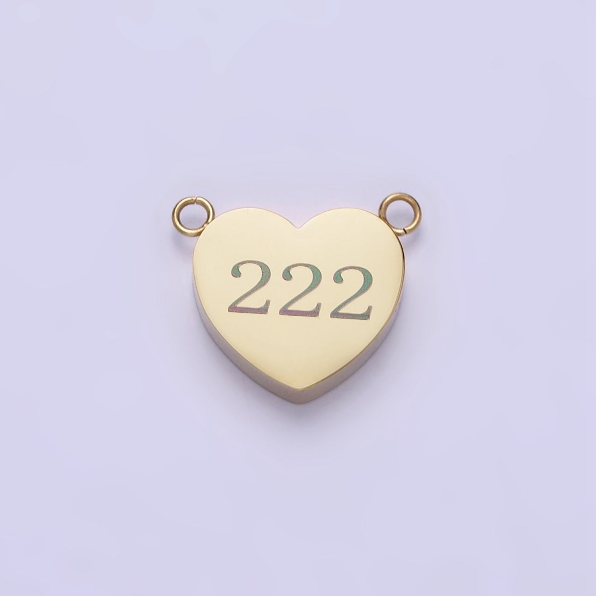 Stainless Steel 14K Gold Filled Angel Number Numerology Engraved Heart Connector P-541~ P-549 - DLUXCA