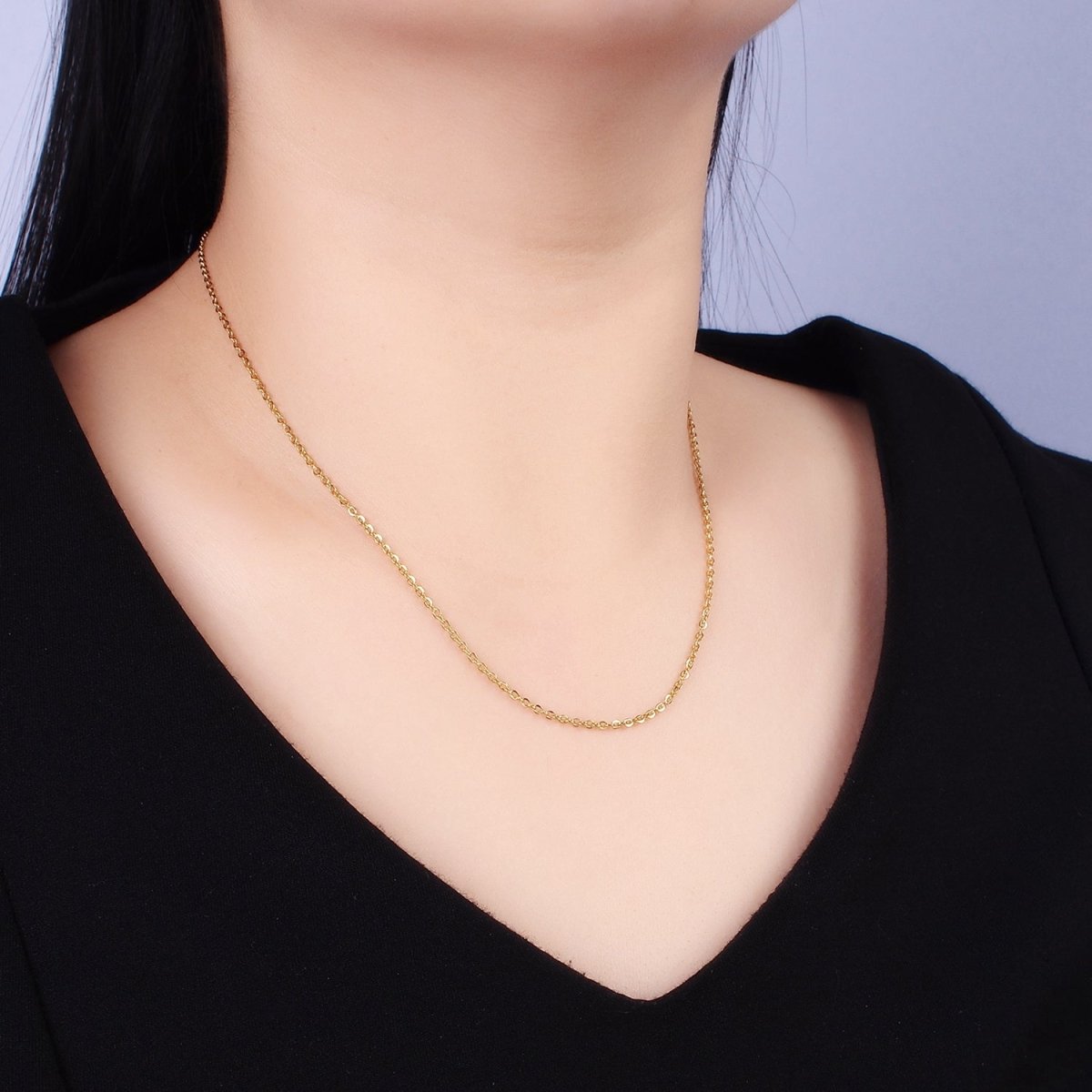 Stainless Steel 1.5mm Cable Chain 18 Inch Necklace | WA-2457 - DLUXCA