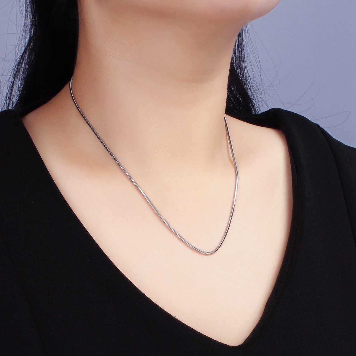 Stainless Steel 1.5mm Dainty Snake Chain 18 Inch Layering Necklace | WA-2269 Clearance Pricing - DLUXCA
