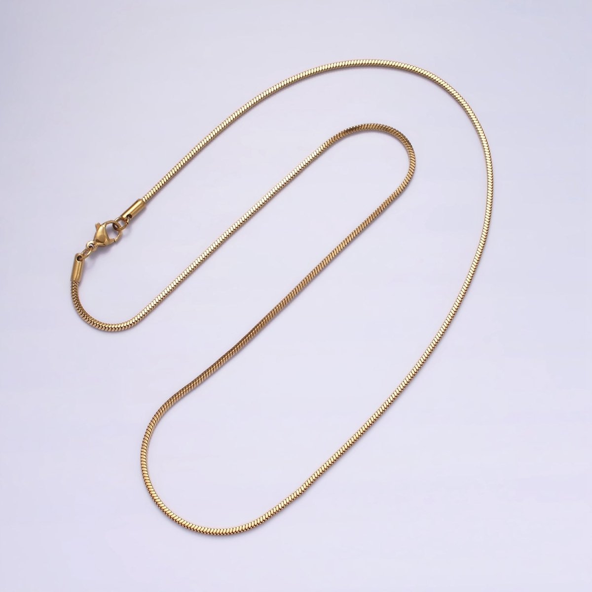 Stainless Steel 1.5mm Snake 18 Inch, 20 Inch Gold Layering Chain Necklace | WA-2310 WA-2311 Clearance Pricing - DLUXCA