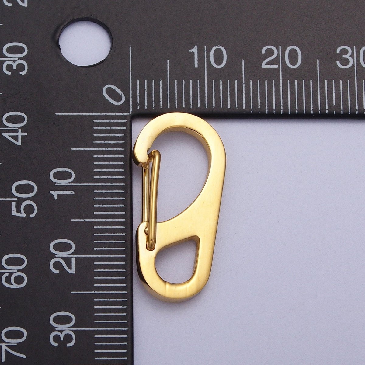 Stainless Steel 16mm, 22mm, 26mm, 30mm Snap Hook Carabiner Clip Jewelry Supply for wrap cord bracelet in Gold & Silver | Z-013 - Z-020 - DLUXCA