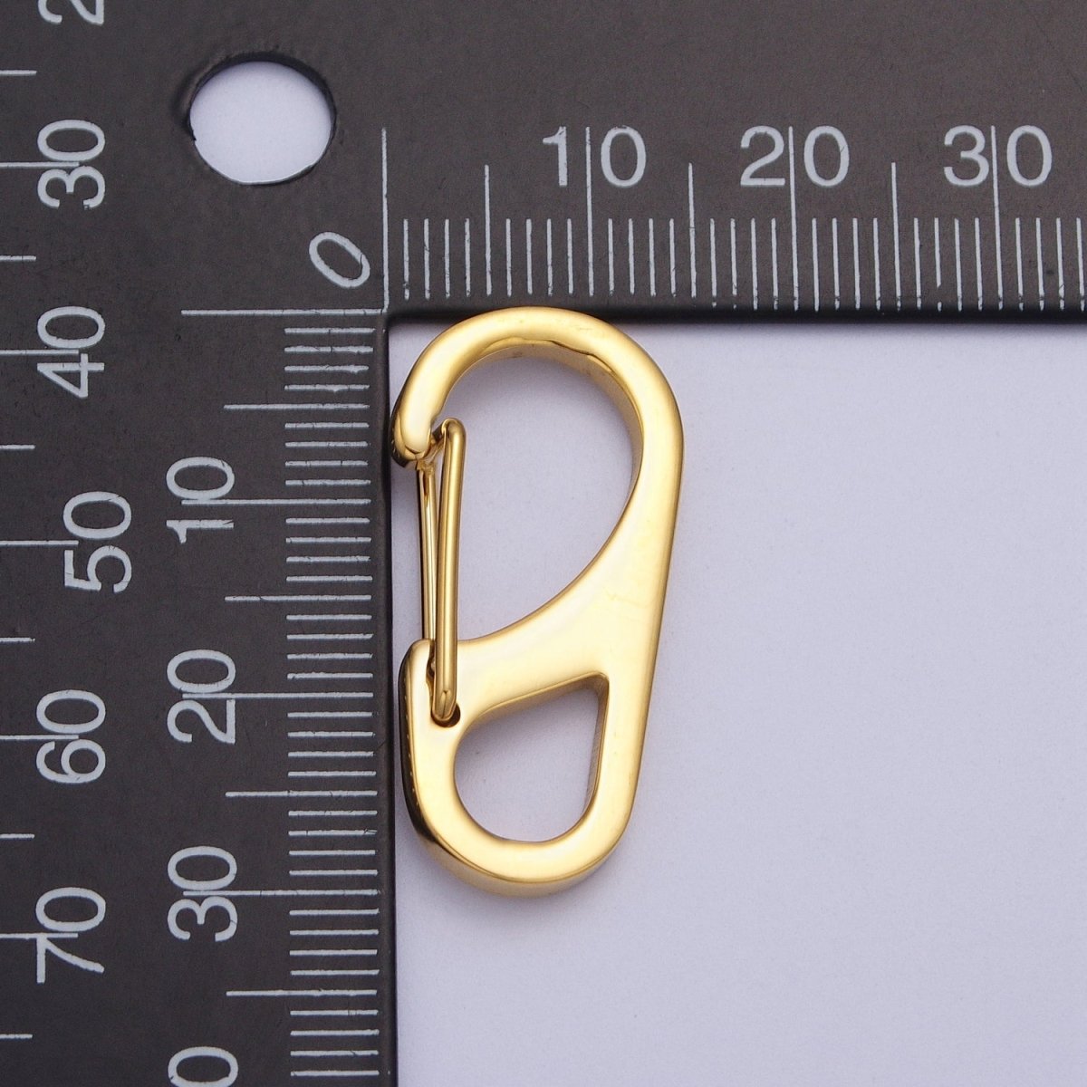 Stainless Steel 16mm, 22mm, 26mm, 30mm Snap Hook Carabiner Clip Jewelry Supply for wrap cord bracelet in Gold & Silver | Z-013 - Z-020 - DLUXCA
