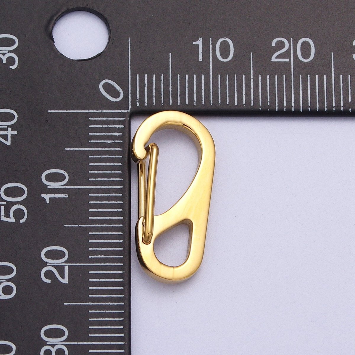 Stainless Steel 16mm, 22mm, 26mm, 30mm Snap Hook Carabiner Clip Jewelry Supply for wrap cord bracelet in Gold & Silver | Z-013 - Z-020 - DLUXCA