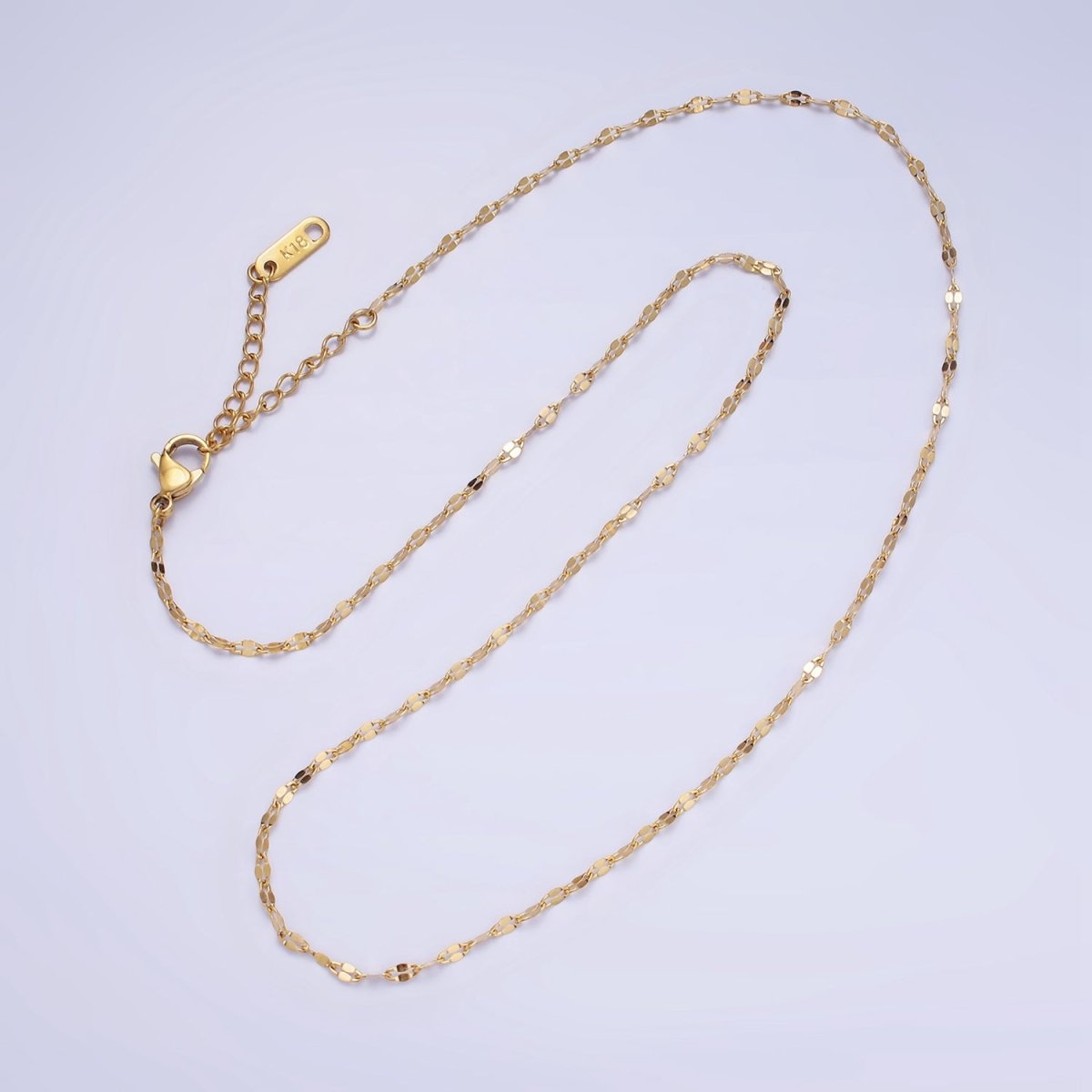 Stainless Steel 1.7mm Anchor Link Chain 18 Inch Necklace in Gold &Silver | WA-2478 WA-2489 - DLUXCA