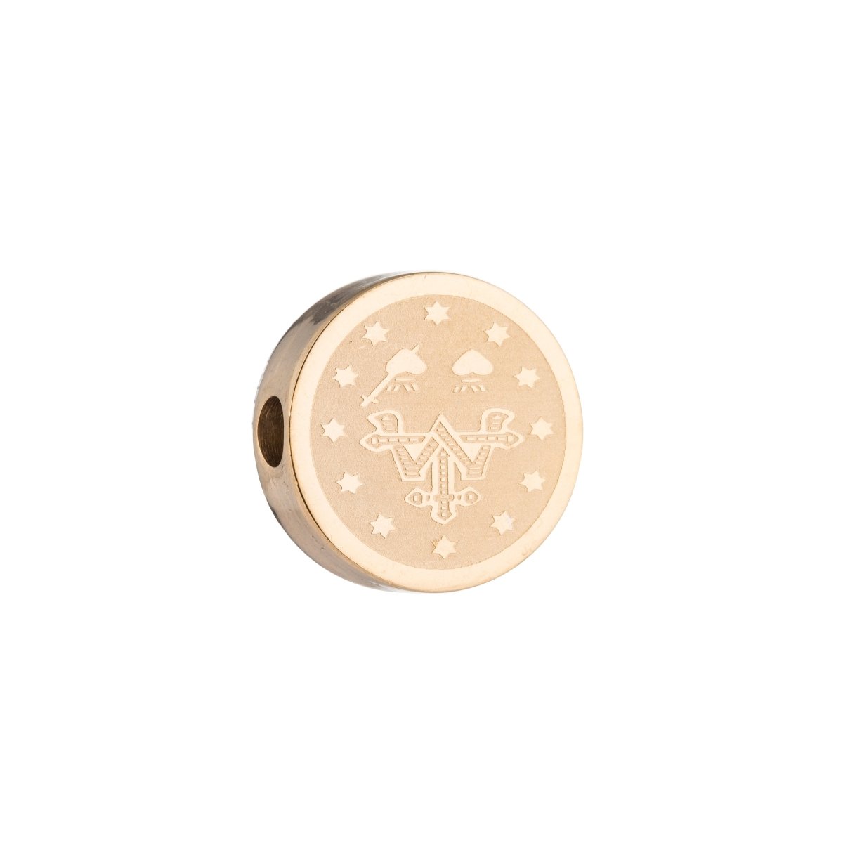 Stainless Steel, 18K Gold Filled Lord's Prayers in Spanish Round, Padre Nuestro Bracelet or Necklace Connector Charm Necklace Pendant Bead For Jewelry Making | B423, B425 - DLUXCA