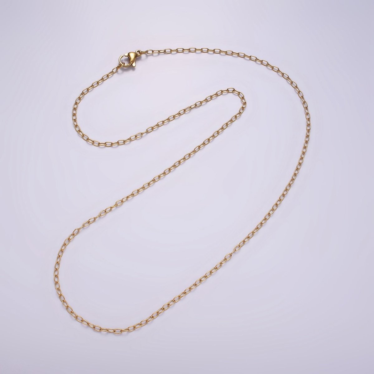 Stainless Steel 1.8mm Cable Minimalist 17.7 Inch Necklace | WA-2365 - DLUXCA