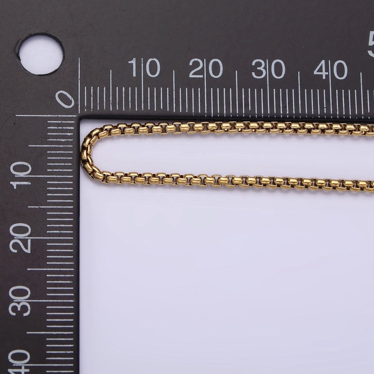 Stainless Steel 1.8mm Dainty Box Chain 17.72 Layering Chain Necklace | WA-1992 Clearance Pricing - DLUXCA