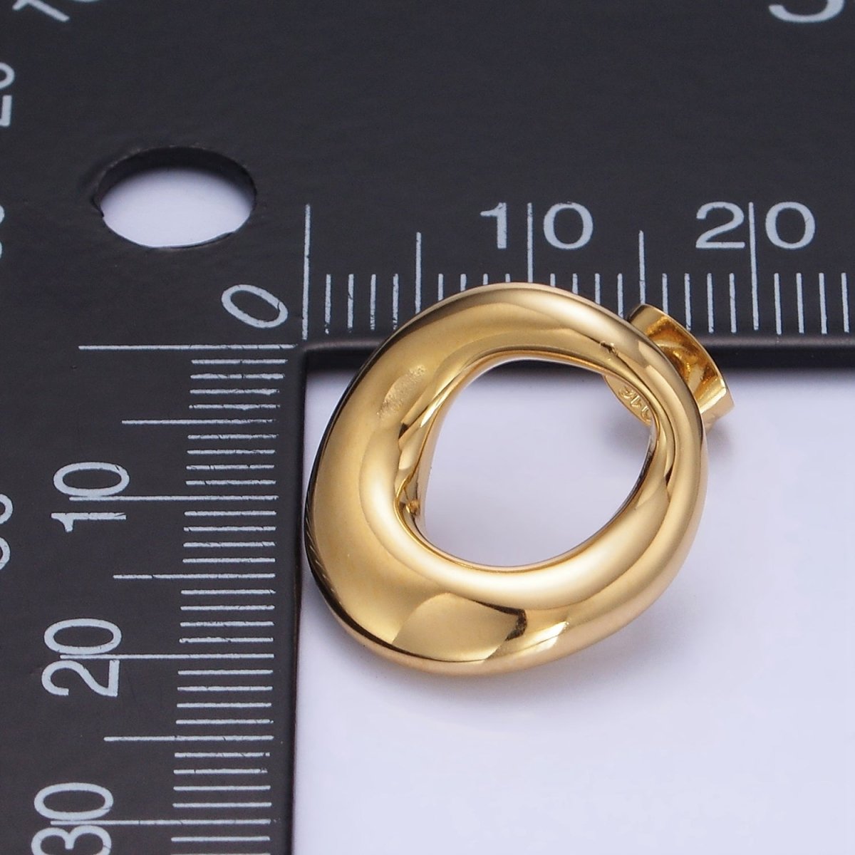 Stainless Steel 18mm Open Circular Band Stud Earrings in Gold & Silver | AB1368 AB1369 - DLUXCA