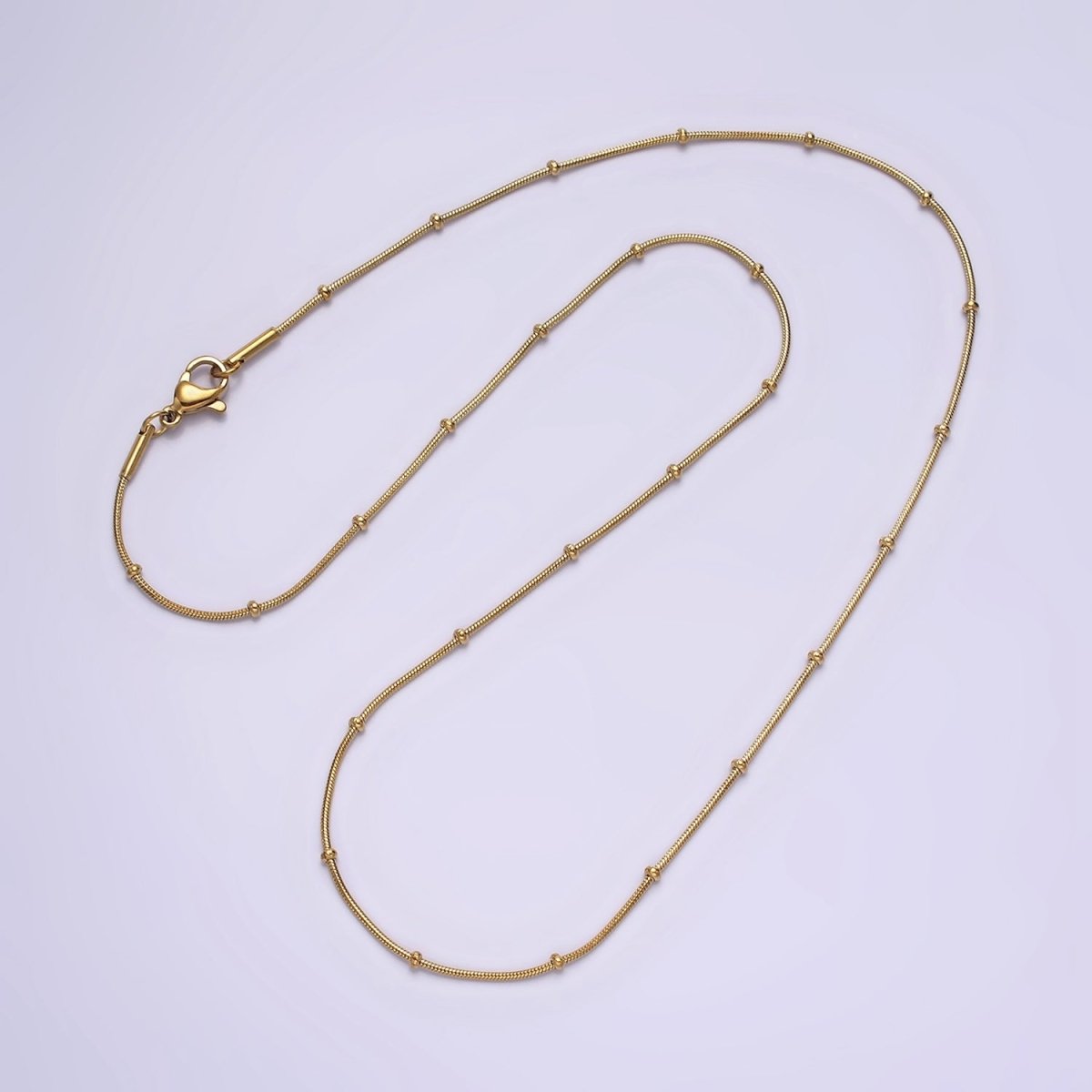 Stainless Steel 1.8mm Satellite Snake 18 Inch Layering Chain Necklace | WA-2006 Clearance Pricing - DLUXCA