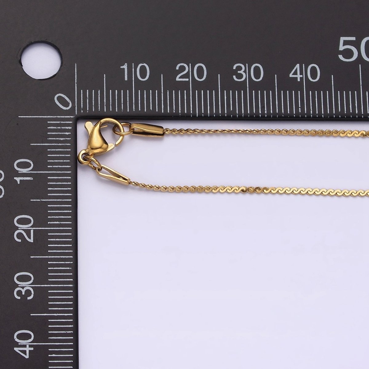 Stainless Steel 1mm Dainty Nugget Serpentine Tinsel 18 Inch Layering Chain Necklace | WA-2022 Clearance Pricing - DLUXCA