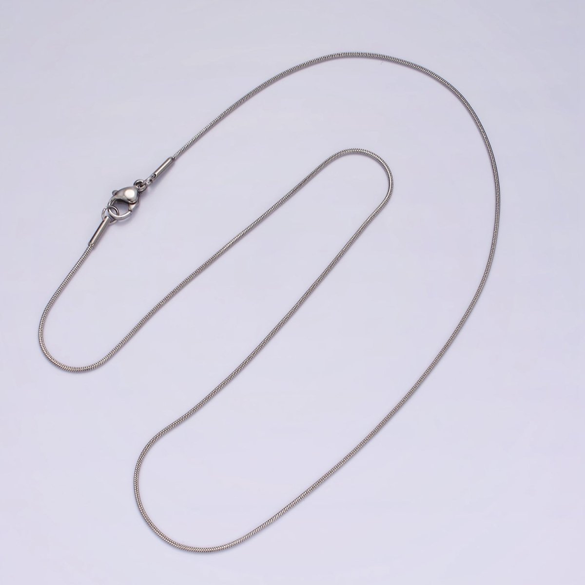 Stainless Steel 1mm Dainty Omega 18 Inch Layering Silver Chain Necklace | WA-2259 Clearance Pricing - DLUXCA