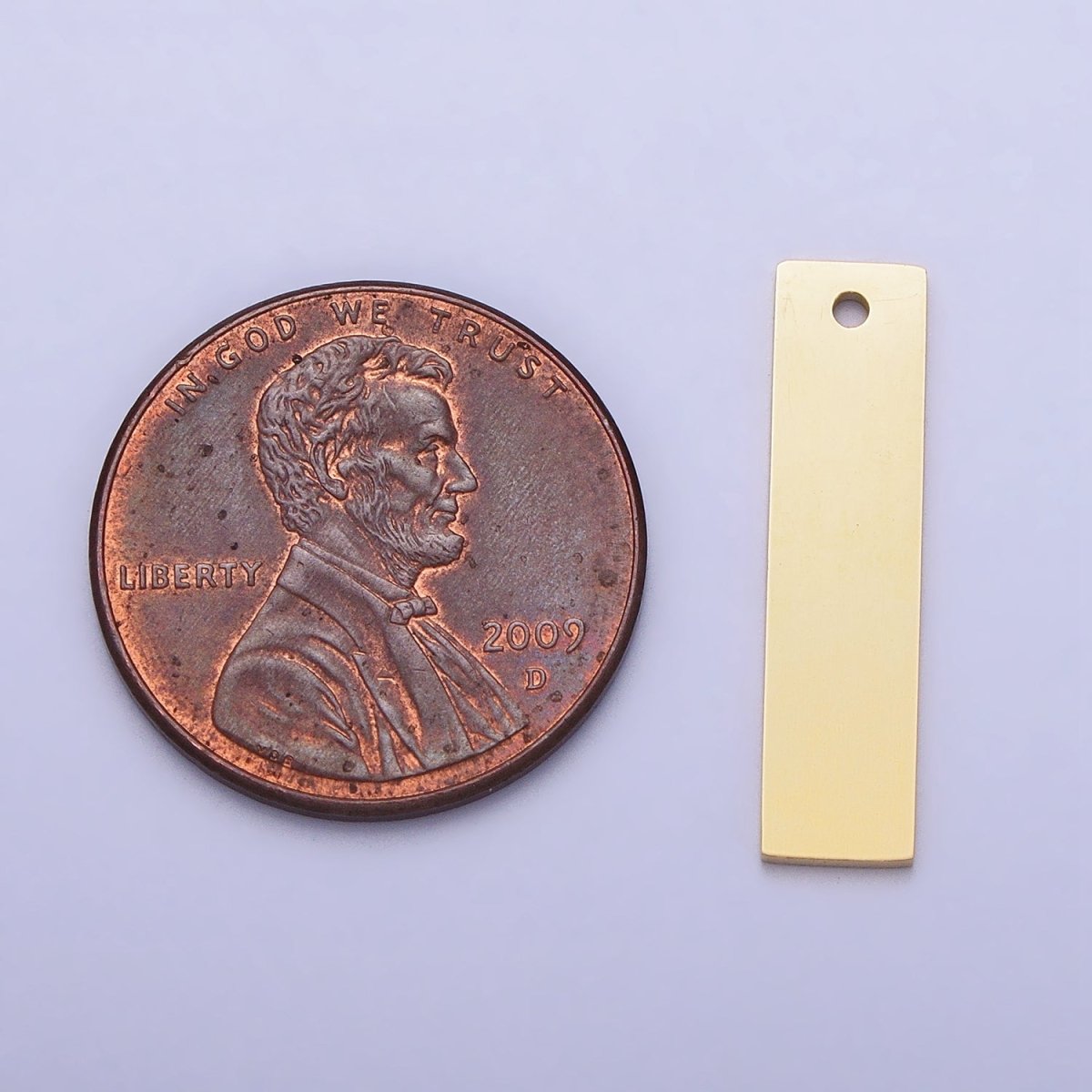 Stainless Steel 21.5mm Rectangular Bar Tag Charmin Gold & Silver | P-910 - DLUXCA