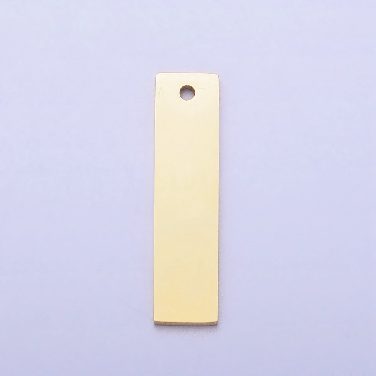 Stainless Steel 21.5mm Rectangular Bar Tag Charmin Gold & Silver | P-910 - DLUXCA