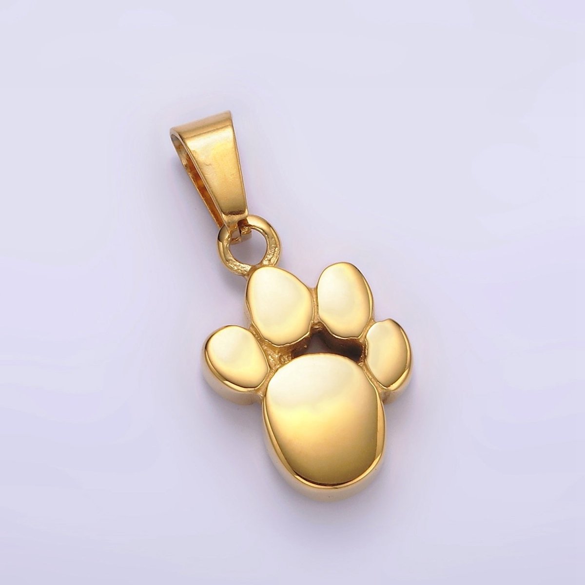 Stainless Steel 24mm Pawprint Animal Pet Pendant in Gold & Silver | P-785 P-786 - DLUXCA