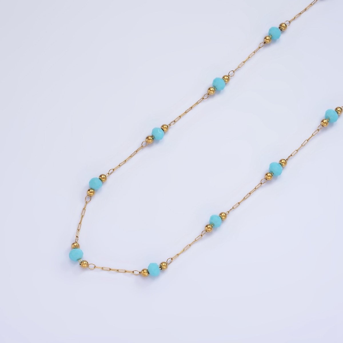 Stainless Steel 2.5mm Black, Blue Multifaceted Bead Satellite Unfinished Chain | Roll-1478 Roll-1479 - DLUXCA