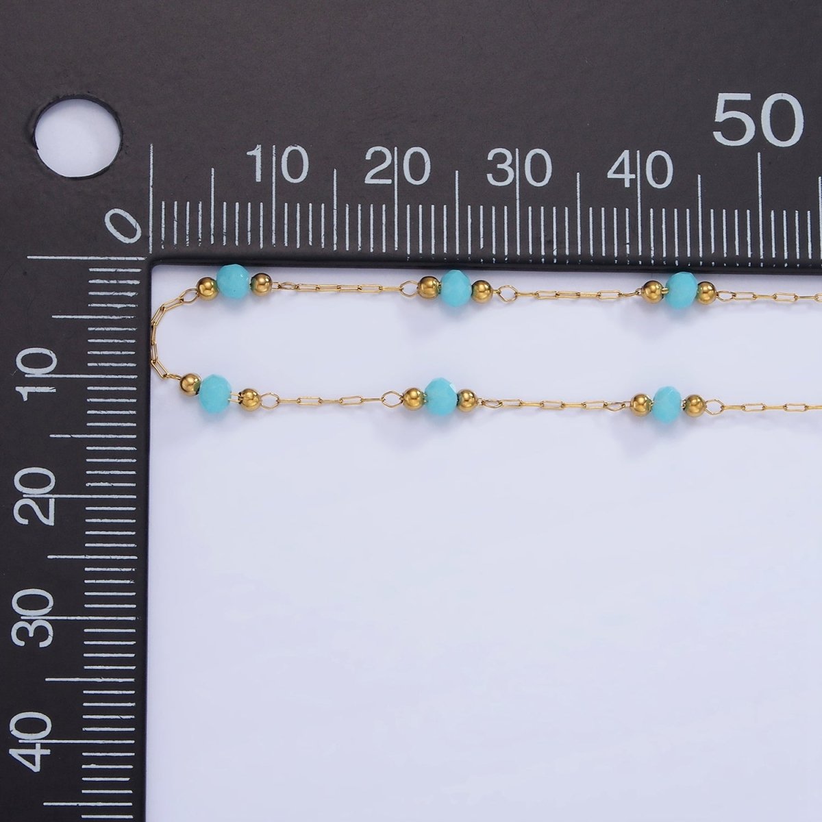 Stainless Steel 2.5mm Black, Blue Multifaceted Bead Satellite Unfinished Chain | Roll-1478 Roll-1479 - DLUXCA