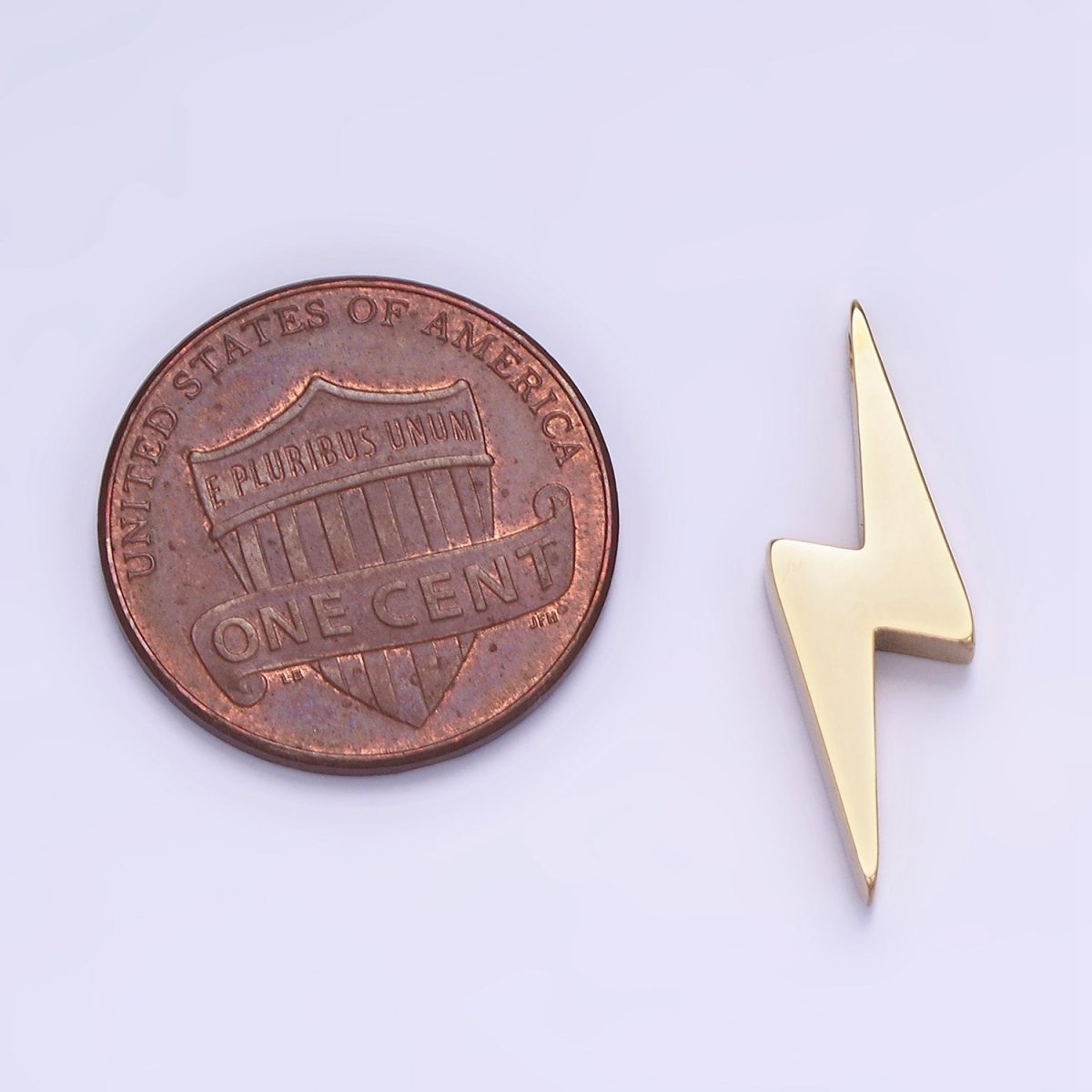 Stainless Steel 25mm Lightning Thunder Minimalist Charm in Gold & Silver | P941 - DLUXCA