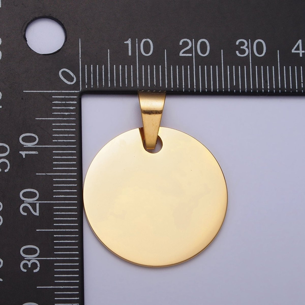 Stainless Steel 25mm Round Personalize Round Pendant in Gold & Silver | P-1083 - DLUXCA