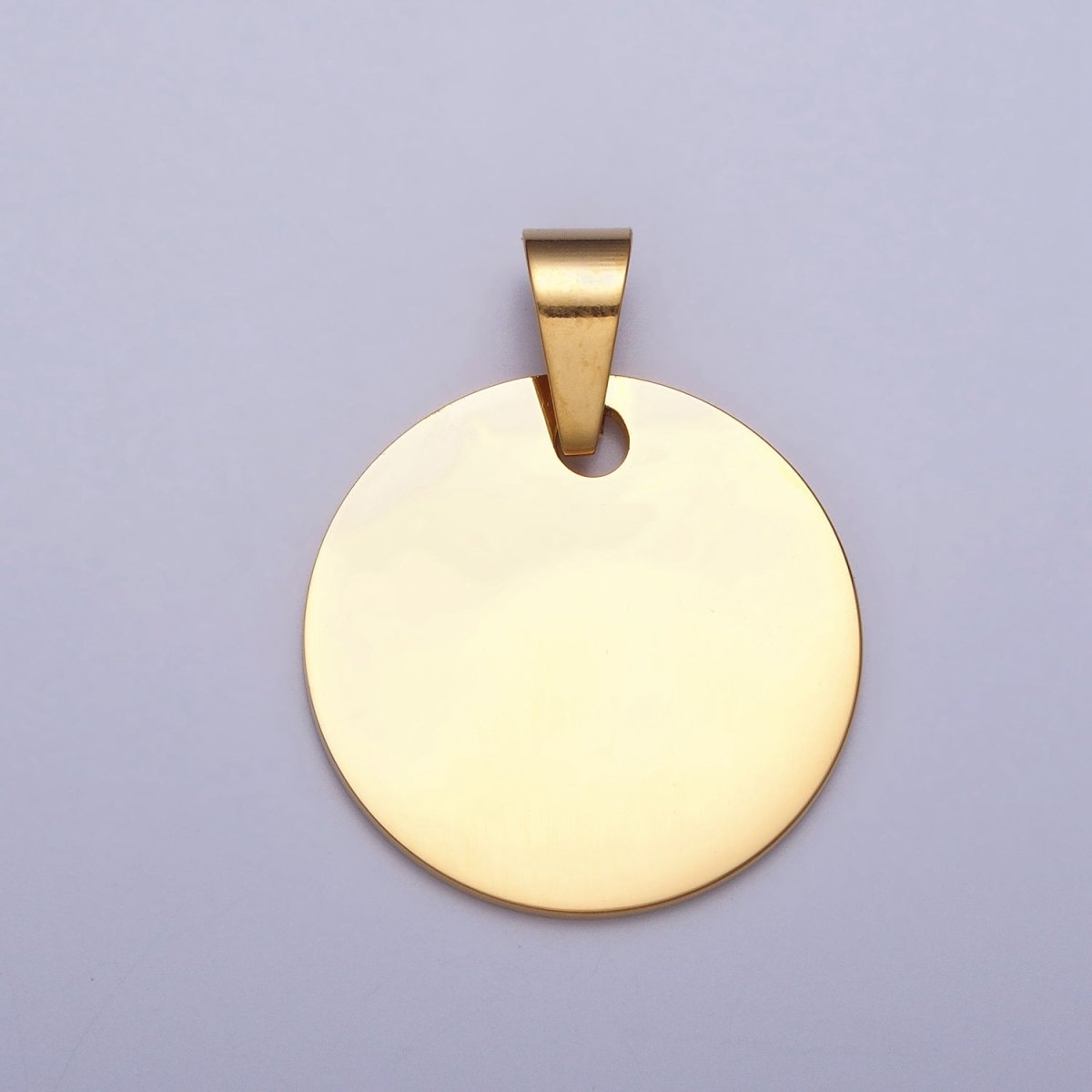 Stainless Steel 25mm Round Personalize Round Pendant in Gold & Silver | P-1083 - DLUXCA