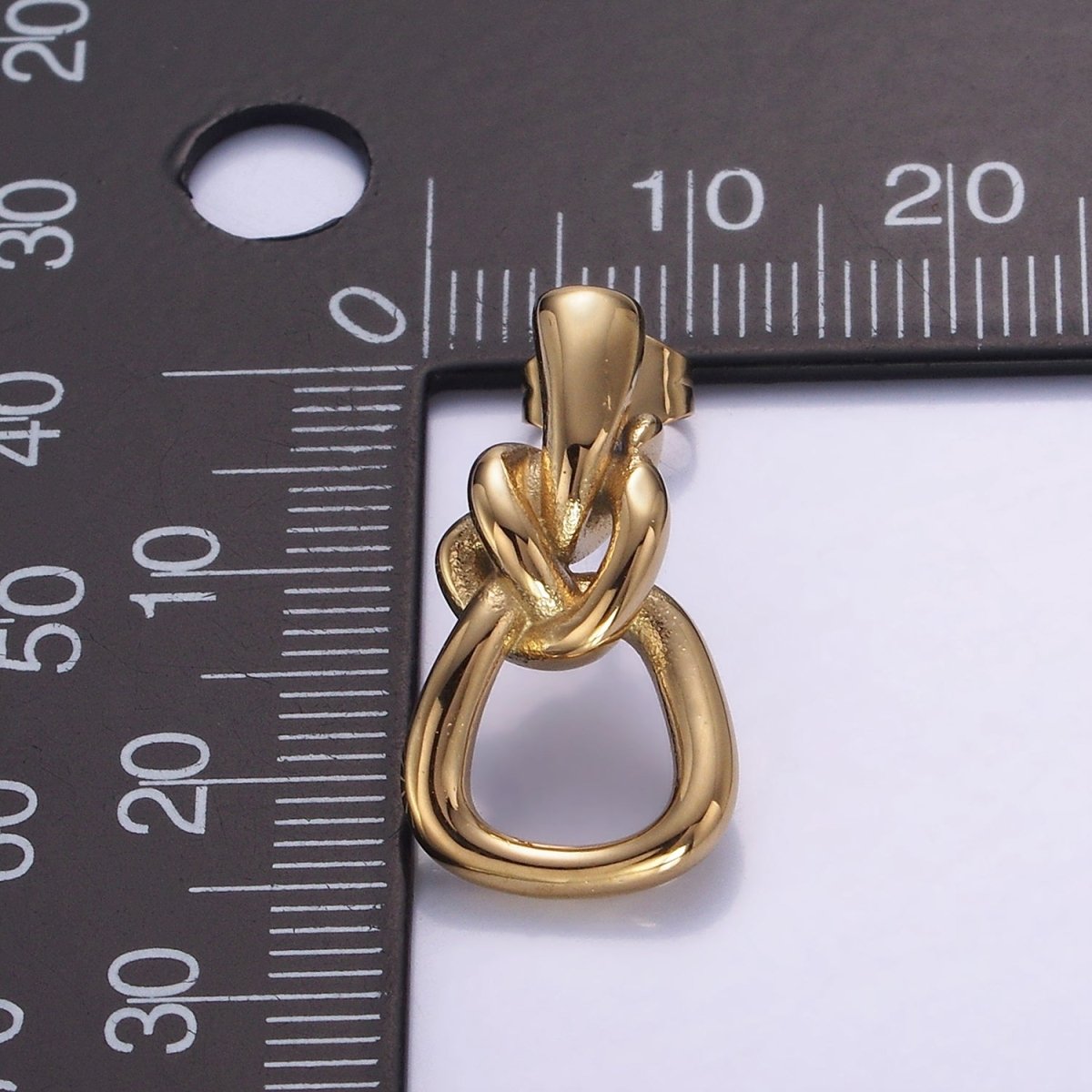 Stainless Steel 25mm Twisted Band Minimalist Stud Earrings | AB1152 - DLUXCA