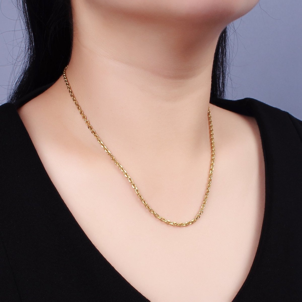 Stainless Steel 2.7mm Cable Chain 18 Inch Necklace | WA-2372 - DLUXCA