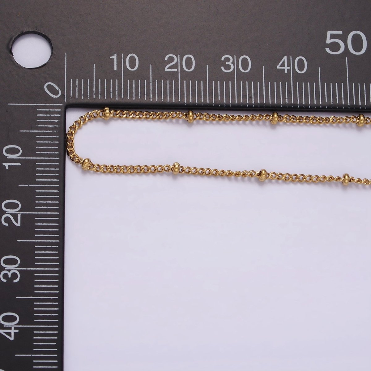 Stainless Steel 2mm Curb Satellite Chain 17.7 Inch Necklace | WA-2353 - DLUXCA