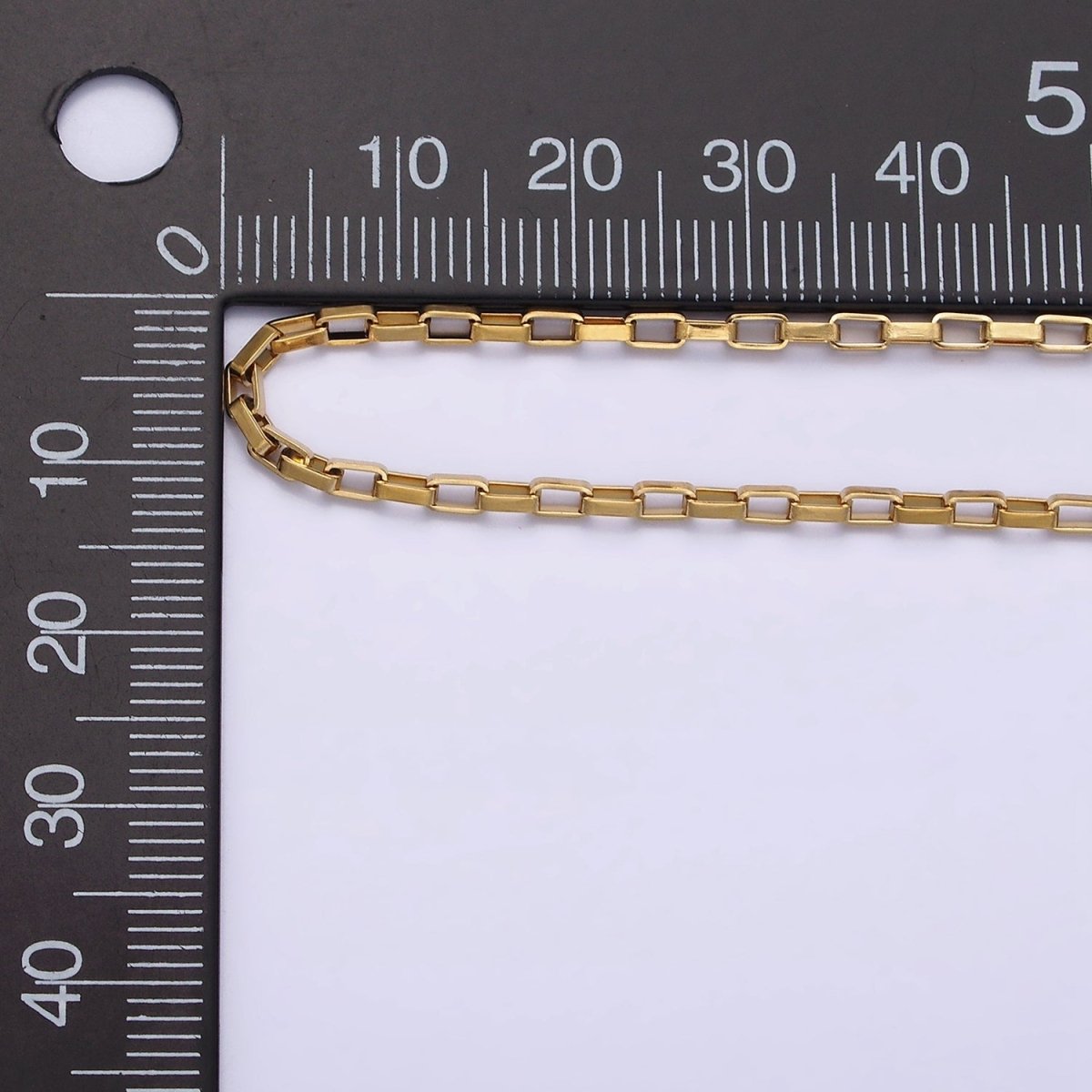 Stainless Steel 2mm Dainty Rectangular Box 17.72 Inch Layering Chain Necklace | WA-1991 Clearance Pricing - DLUXCA