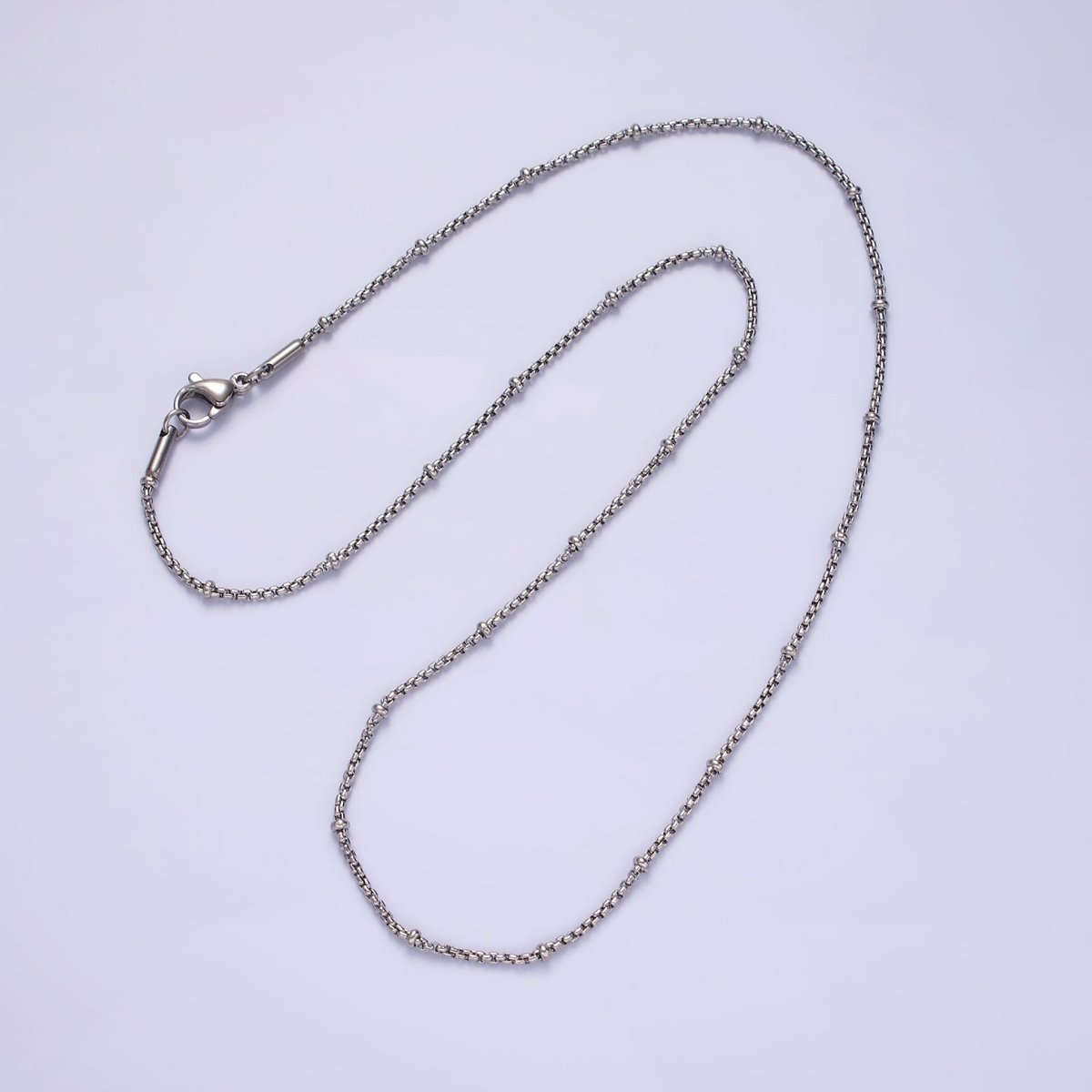 Stainless Steel 2mm Satellite Box 18 Inch Chain Necklace in Gold & Silver | WA-2024 WA-2103 Clearance Pricing - DLUXCA