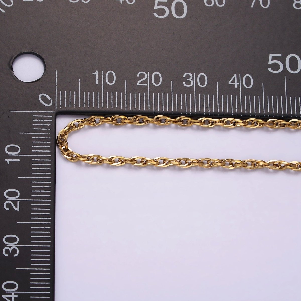 Stainless Steel 2mm Singapore 18 Inch Necklace | WA-2352 - DLUXCA