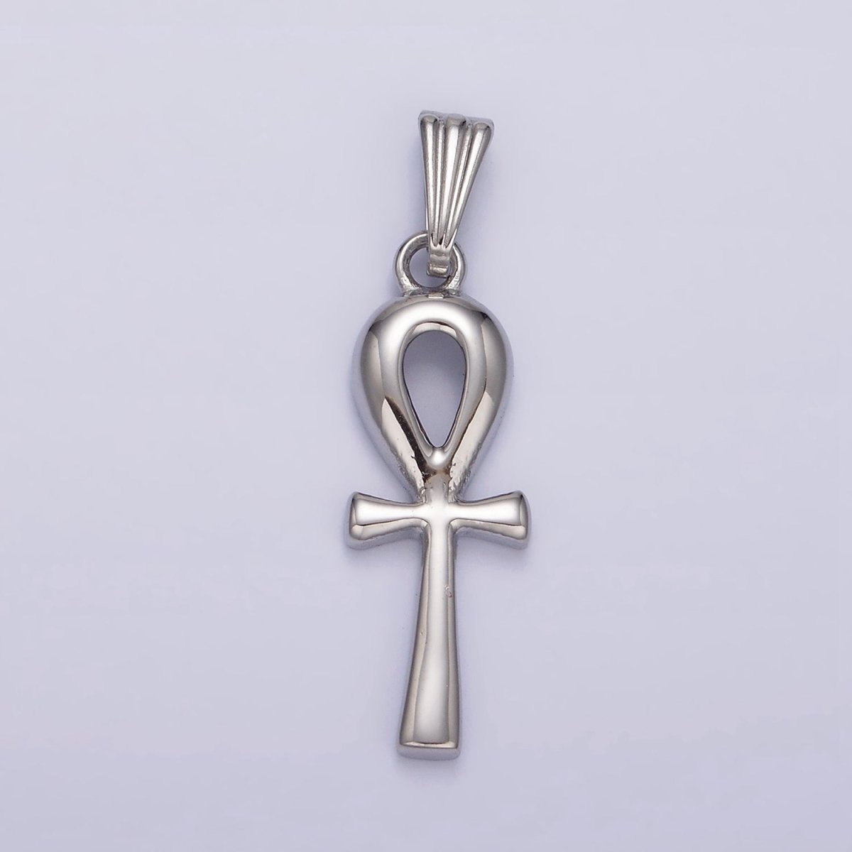 Stainless Steel 30mm Egyptian Ankh Cross Pendant in Silver & Gold | P-767 P-768 - DLUXCA