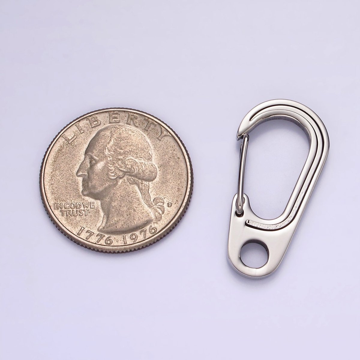 Stainless Steel 30mm Line-Textured Snap Hook Carabiner Findings Supply | Z562 - DLUXCA