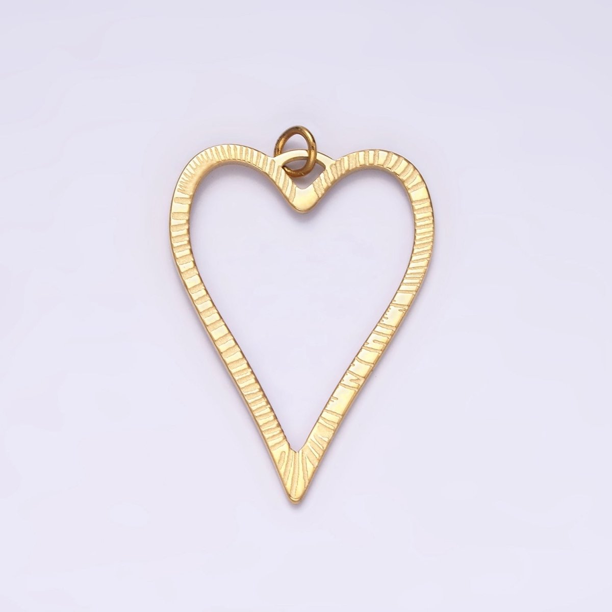 Stainless Steel 30mm Open Sunburst Heart Charm in Gold & Silver | P1300 P1301 - DLUXCA