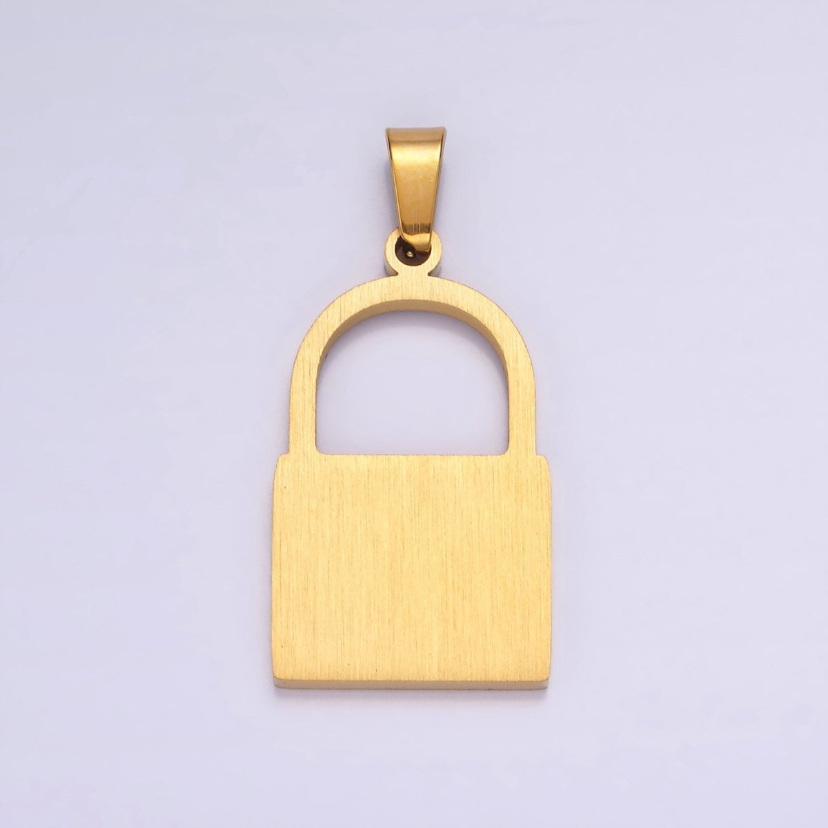Stainless Steel 30mm Padlock Minimalist Pendant in Gold & Silver | P-846 P-847 - DLUXCA