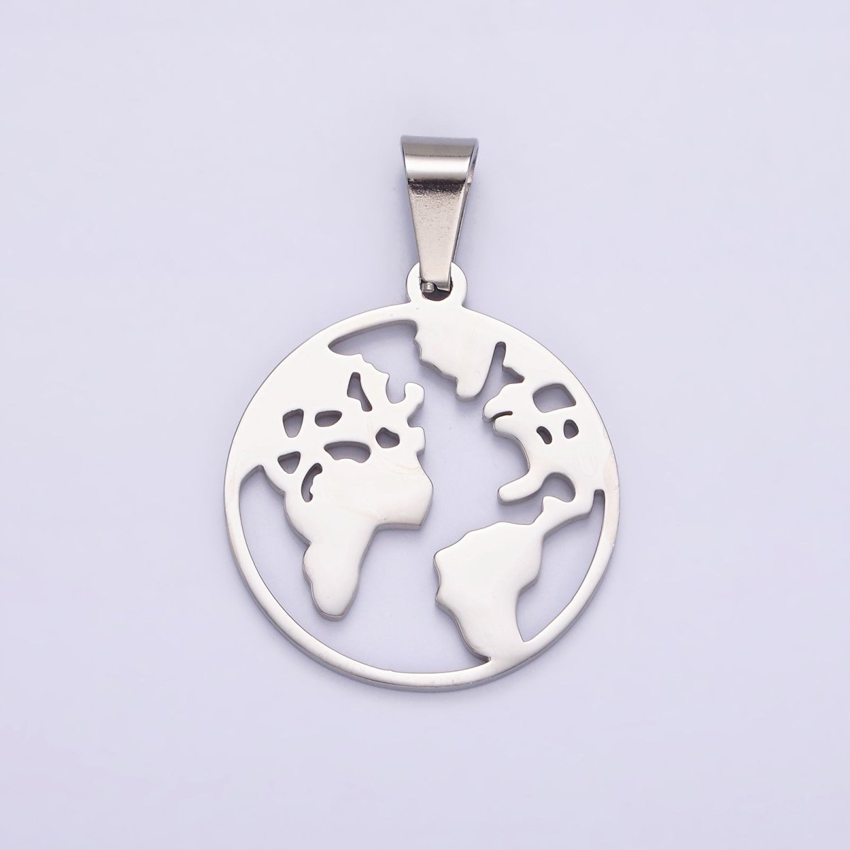 Stainless Steel 35.5mm Open Globe World Map Pendant in Silver & Gold | P-819 P-820 - DLUXCA