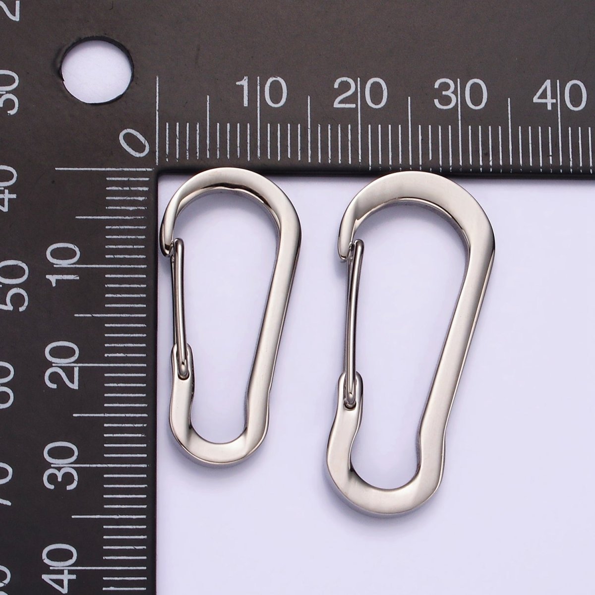 Stainless Steel 35mm, 30mm Curved Oblong Snap Hook Carabiner Findings Supply | Z557 Z558 - DLUXCA