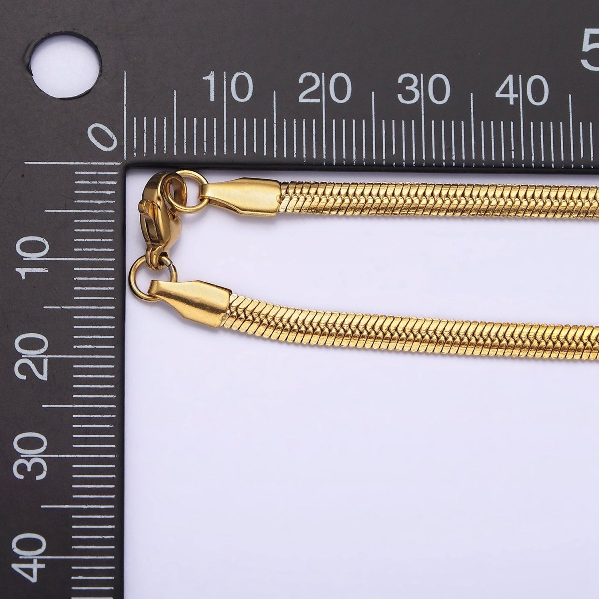 Stainless Steel 3.5mm Herringbone 18 Inch Layering Chain Necklace | WA-2021 Clearance Pricing - DLUXCA