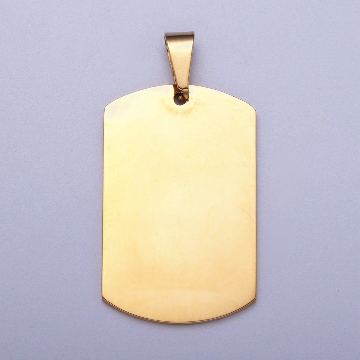 Stainless Steel 36.5mm, 48.5mm Rectangular Tag Engravable Geometric Pendant in Gold and Silver J-437 J-438 J-429 J-431 - DLUXCA