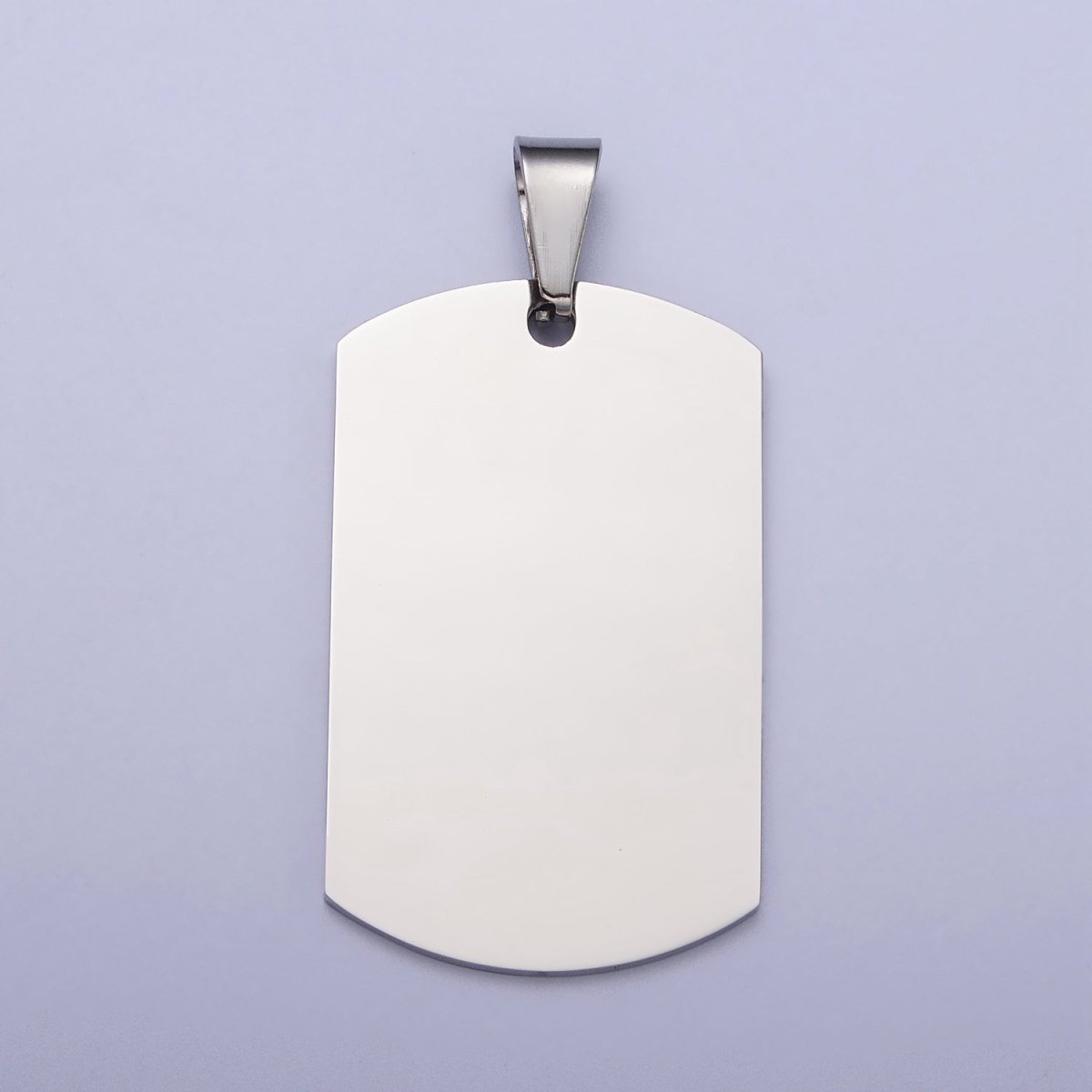 Stainless Steel 36.5mm, 48.5mm Rectangular Tag Engravable Geometric Pendant in Gold and Silver J-437 J-438 J-429 J-431 - DLUXCA